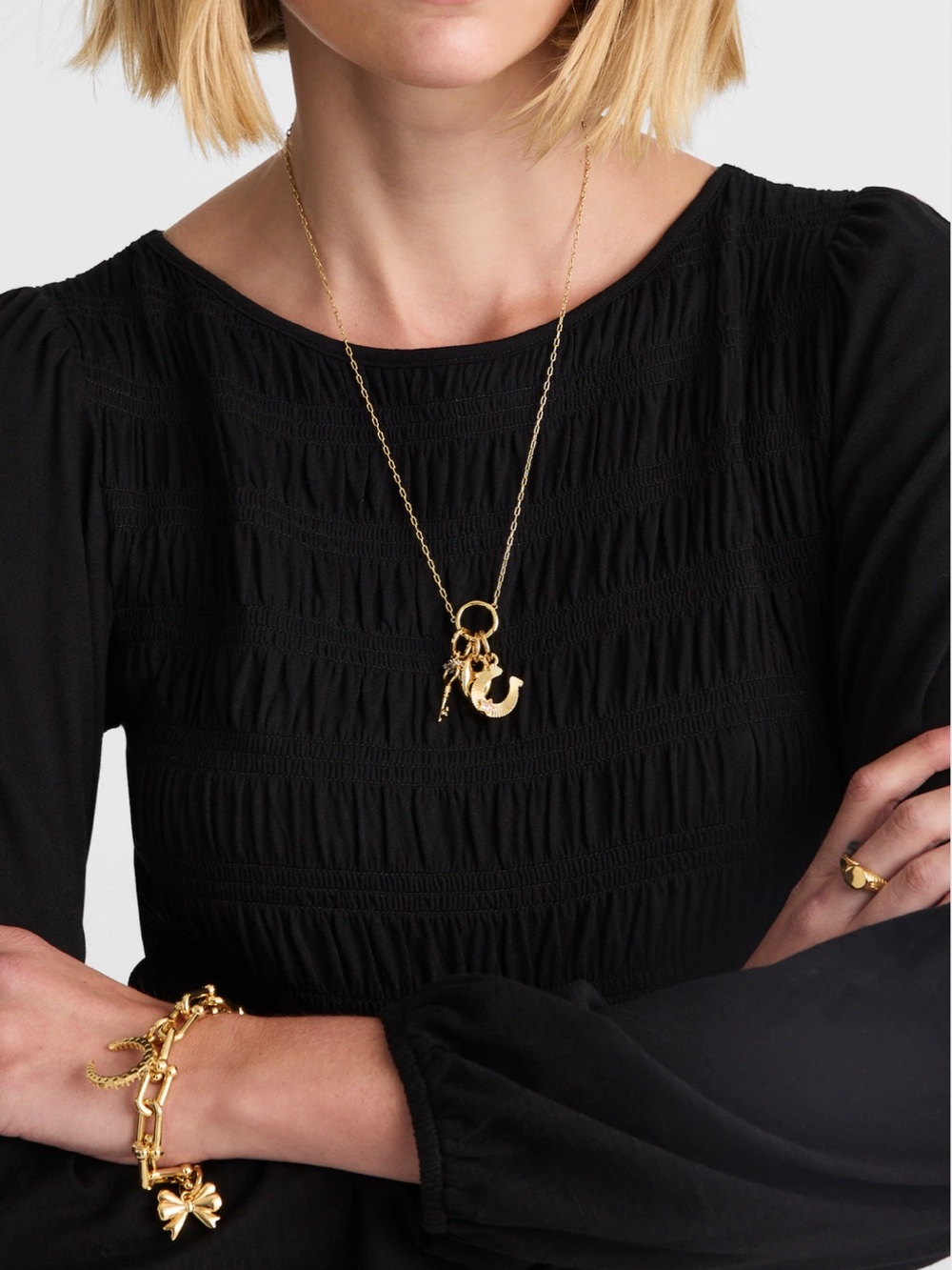 Madewell jet black Smocked Boatneck Top - Picture 4 of 5